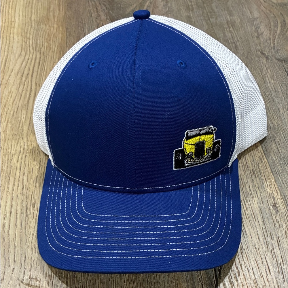 MSRA Blue and White Trucker Hat with embroidered ‘32 Ford